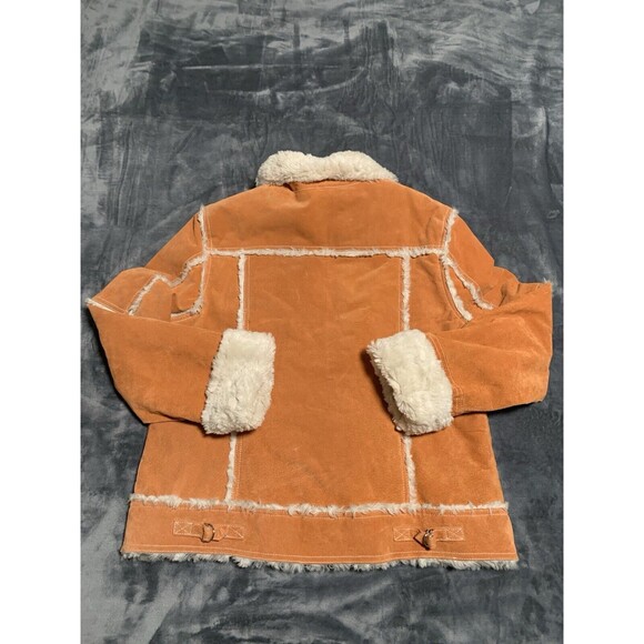 Vintage Wilsons Maxima Women Jacket XL Orange Zip Front Faux Fur Penny Lane Flaw - Picture 5 of 16